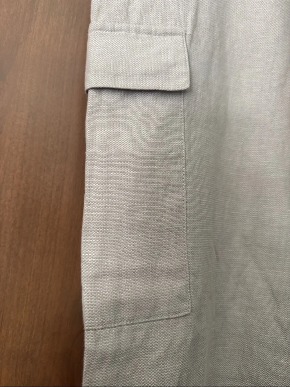 Claiborne Tan Linen blend Cargo Pants Womens XL Lagenlook Safari wide leg Beach